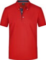 Pánská polo košile Button-down kostkovaný kontrast 100% česaná bavlna James Nicholson