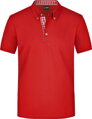 Pánská polo košile Button-down kostkovaný kontrast 100% česaná bavlna James Nicholson