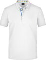 Pánská polo košile Button-down kostkovaný kontrast 100% česaná bavlna James Nicholson