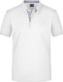 Pánská polo košile Button-down kostkovaný kontrast 100% česaná bavlna James Nicholson