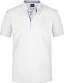 Pánská polo košile Button-down kostkovaný kontrast 100% česaná bavlna James Nicholson