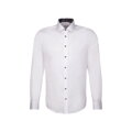 Nežehlivá bílá popelínová košile Slim Fit s límečkem Kent
