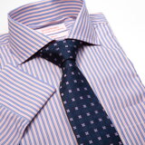 SmartMen pánská košile růžový proužek a kravata se vzorem