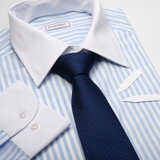 SmartMen pánská košile modrý proužek a modrá jednobarevná kravata SmartMen
