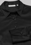 ETERNA Modern Classic dámská černá neprosvítající halenka dlouhý rukáv rypsový kepr 100% bavlna Easy Iron