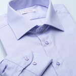 SmartMen pánská společenská košile fialová Herringbone Slim fit