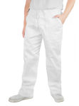 Jednoduché bílé kalhoty pro kuchaře