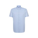Pánská světle modrá nežehlivá Slim fit košile s krátkým rukávem Seidensticker