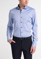 ETERNA slim fit pánská košile světle modrá barva a modrý kontrast bavlna nemačkavá úprava