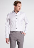 Pánská košile bílá dlouhý rukáv s kontrastem neprosvítající bavlna non iron ETERNA slim fit