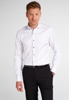 Cover neprůhledná bílá košile s tmavým kontrastem ETERNA slim fit non iron