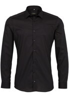 Černá košile jednobarevná super slim ETERNA non iron límec mini kent