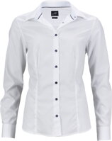 Dámská bílá košile s moderním kontrastem světle modrá