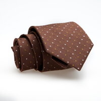 Luxusní hnědá kravata s puntíky SmartMen