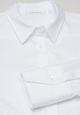 Dámská žakárová bílá košile dlouhý rukáv ETERNA 100% bavlna easy iron