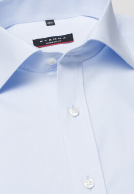 ETERNA Modern Fit světle modrá košile pánská krátký rukáv Popelín s kapsičkou