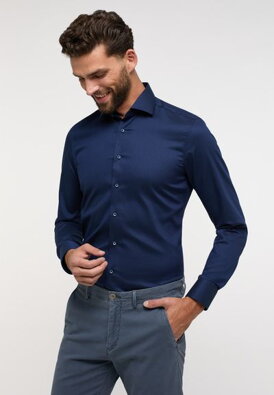 Pánská košile půlnoční modrá ETERNA Modern Fit Non Iron