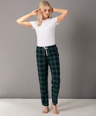 Dámské kárované pyžamové kalhoty na doma SkinniFit