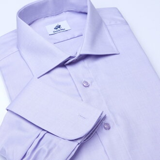 SmartMen pánská luxusní košile fialová Herringbone na manžetové knoflíčky moderní límec Slim fit