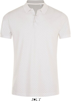 Puntíkované polo piqué pánské česaná bavlna slim fit