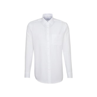 Pánská popelínová elegantní bílá non iron košile s dlouhým rukávem Seidensticker