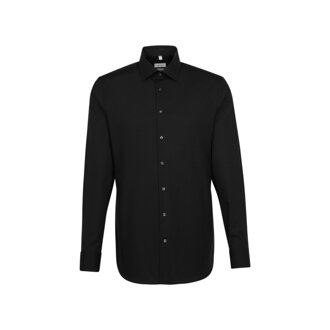 Pánská černá nežehlivá košile Shaped fit s kontrastem Seidensticker
