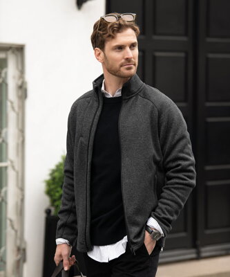 Fleece bundy dlouhý rukáv na zip pro muže