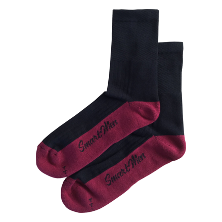 Teplé černé ponožky s barevným froté chodidlem