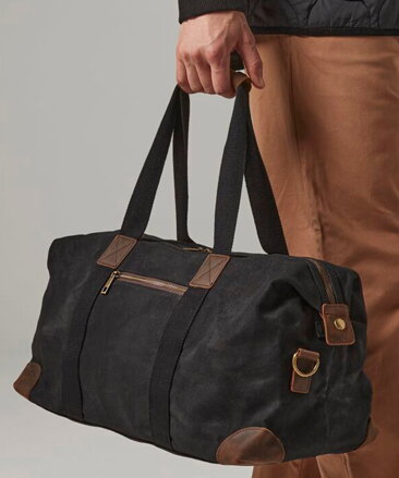 Cestovní plátěná retro taška s prvky z pravé kůže Heritage Quadra 19L