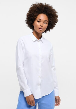 Dámská košile ETERNA Regular Oxford bílá s kontrastem Easy Iron
