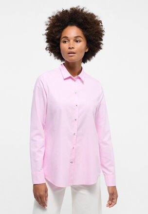 Dámská košile ETERNA Regular Oxford růžová s kontrastem Easy Iron