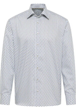 ETERNA Modern fit modrá košile vzor lodičky 100 % bavlna Non Iron
