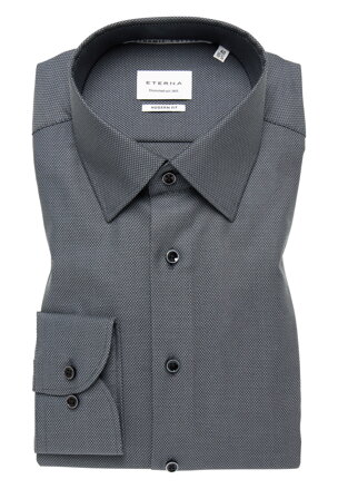 ETERNA Modern fit černo šedá košile s jemnou strukturou Non Iron