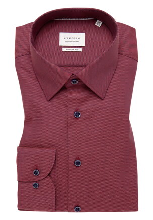 ETERNA Modern fit vínová košile s jemnou strukturou Non Iron