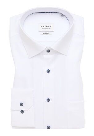 ETERNA Modern Fit bílá strukturovaná košile pánská Non Iron