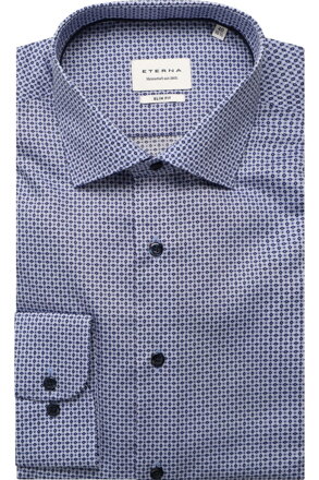 ETERNA Modern fit modrá košile s potiskem Non Iron