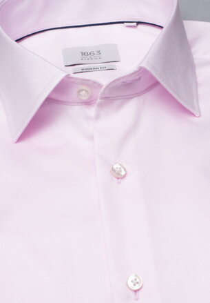 1863 BY ETERNA luxusní keprová košile růžová Modern Fit super soft Non Iron