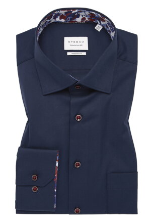 Navy košile ETERNA Modern fit Cover s červeným kontrastem Non Iron