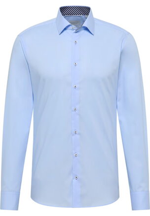 Luxusní světle modrá pánská strečová košile s kontrastem ETERNA Slim fit 