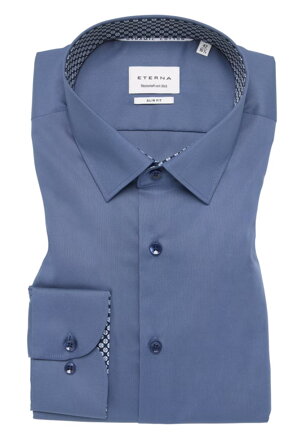 ETERNA Slim fit pánská košile denim barva s kontrastem Non Iron