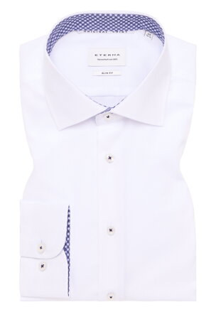 Pánská bílá košile ETERNA Slim fit s kontrastem