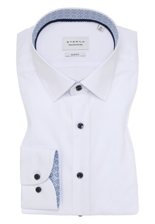 Kvalitní bílá popelínová pánská košile ETERNA slim fit 