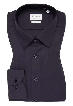 ETERNA Slim fit fialová košile s jemnou strukturou Non Iron
