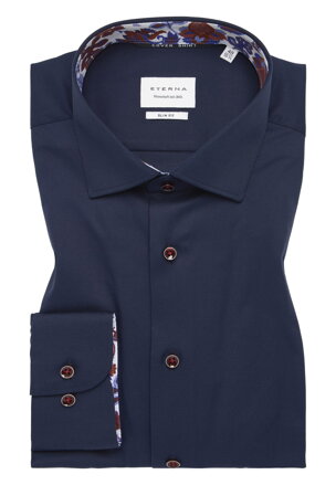 ETERNA Slim fit Navy košile Cover s červeným kontrastem Non Iron