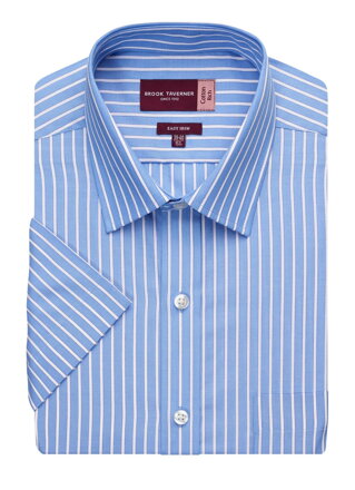 Proužkovaná pánská košile Roccella Classic Fit krátký rukáv Brook Taverner Easy Care
