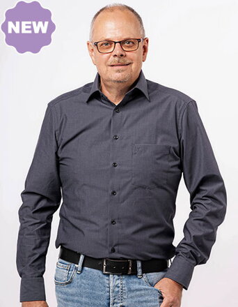 Marvelis Modern Fit pánská košile dlouhý rukáv 100 % popelín antracitová