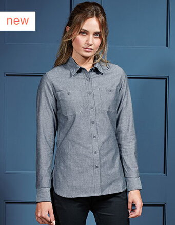 Dámská bavlněná košile s kapsičkami Denim Premier
