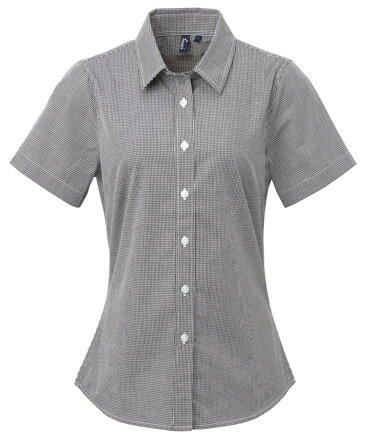 Dámská bavlněná košile s drobným kostkovaným vzorem Premier