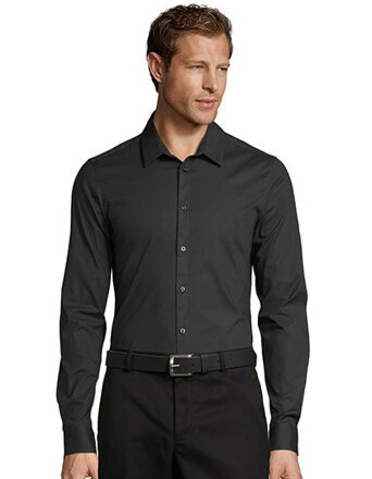 Pánská elegantní stretch košile Slim fit s dlouhým rukávem Sol`s
