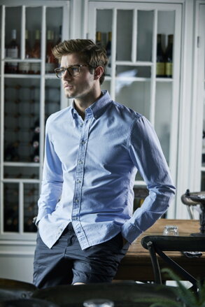 Pánská Oxford košile jednobarevná Button-down